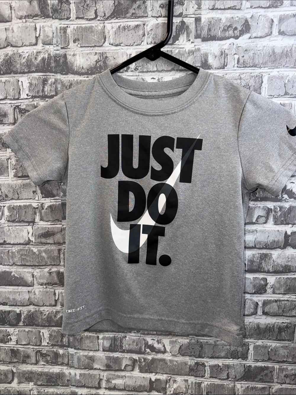 Nike Gray 'Just Do It.' Kids Short-Sleeve Tee